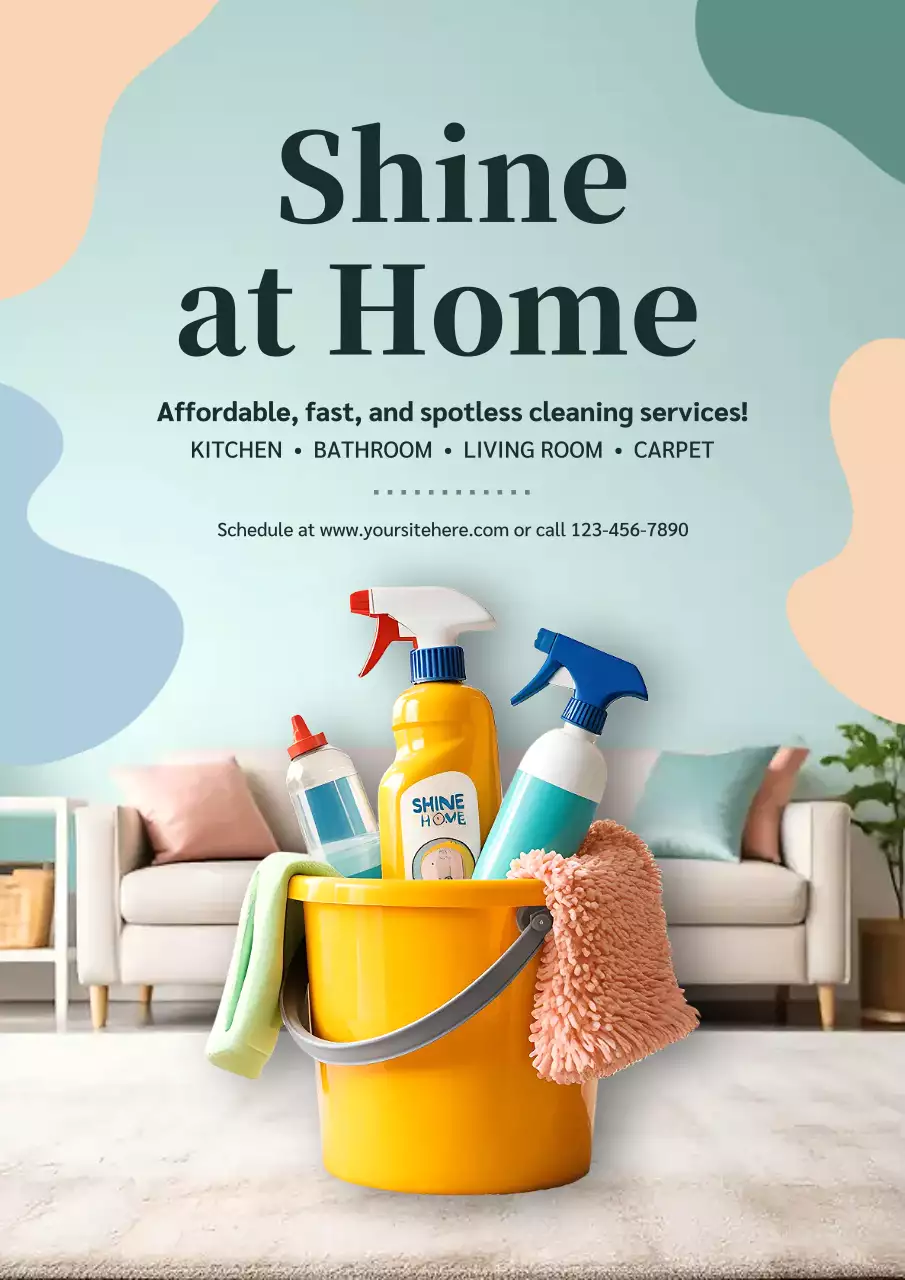 Yellow Modern Cleaning Advertisement Poster