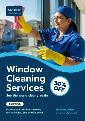 Blue Professional Cleaning Promotion Poster
