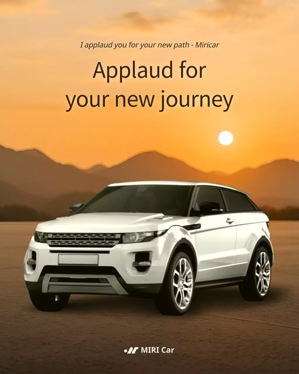 White modern car advertisement promotion