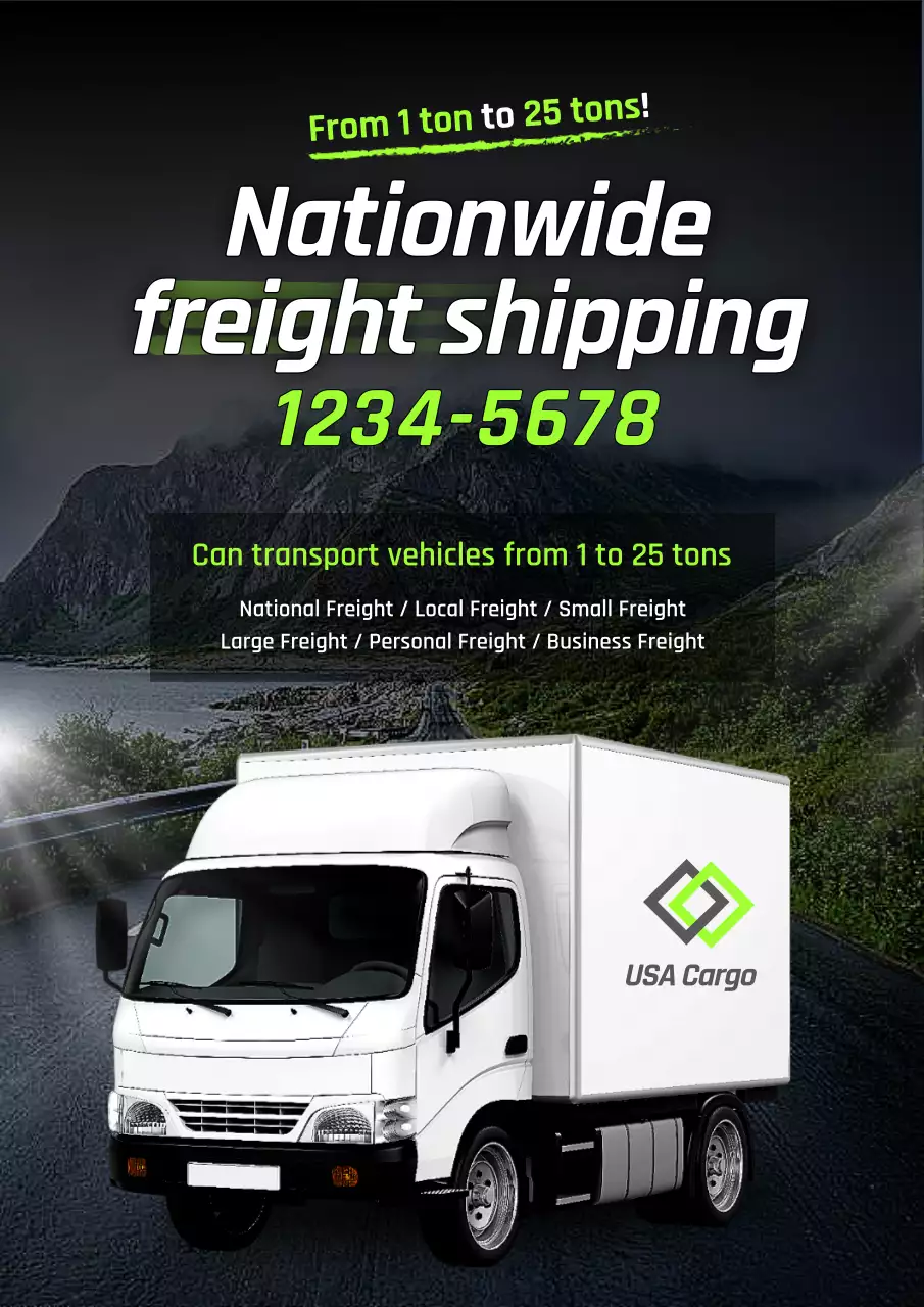 iklan pengiriman barang modern berwarna putih