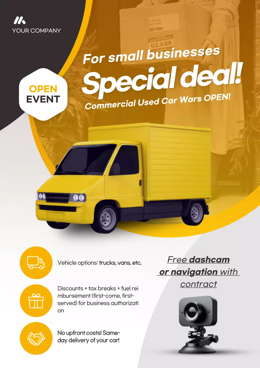yellow modern vehicle promotion