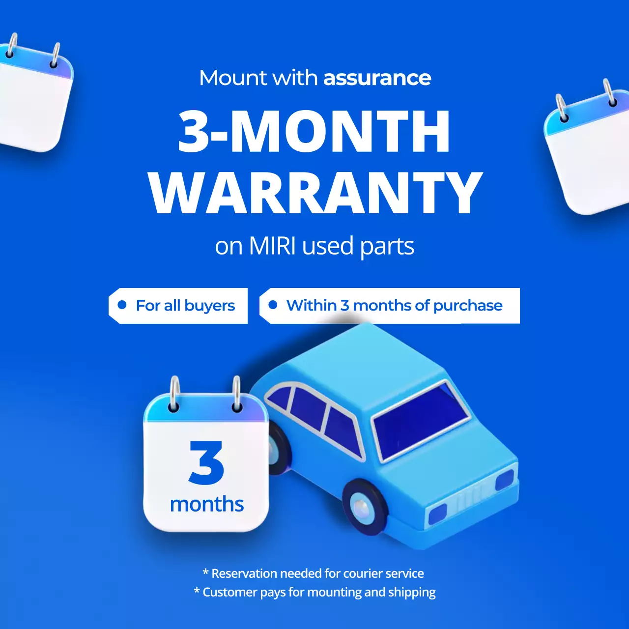 quảng cáo bảo hành hiện đại màu xanh