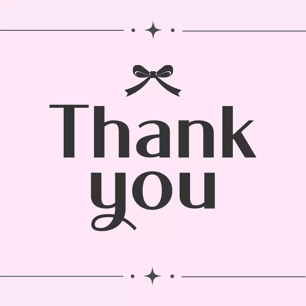 핑크 심플 감사 인사
