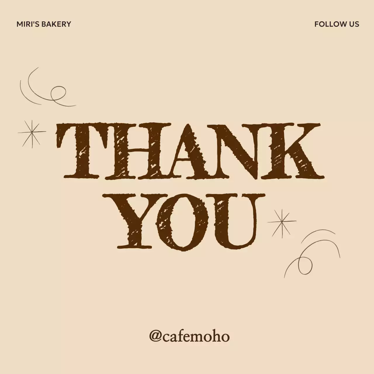베이지 빈티지 감사 인사