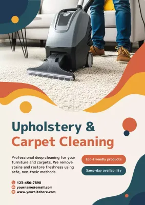 Orange Modern Cleaning Promotion Poster