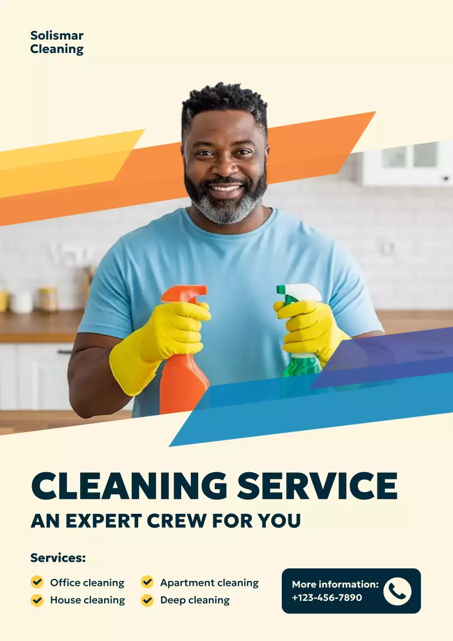 Beige Modern Cleaning Advertisement Poster