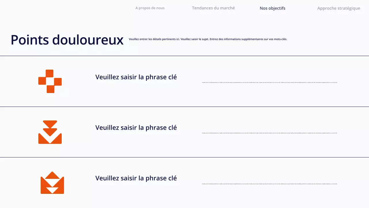 Présentation du contenu simple et blanc