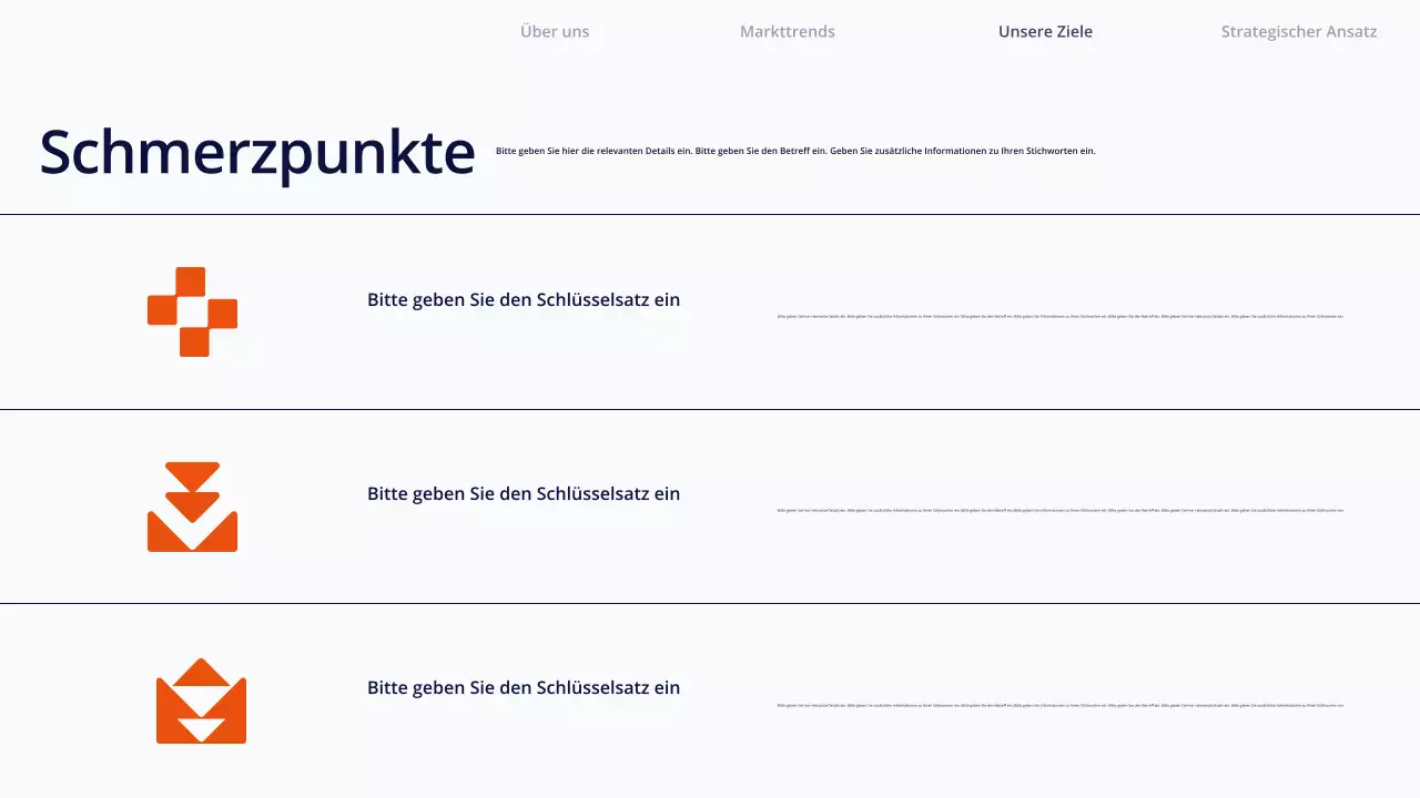 Weiße, einfache Inhaltspräsentation