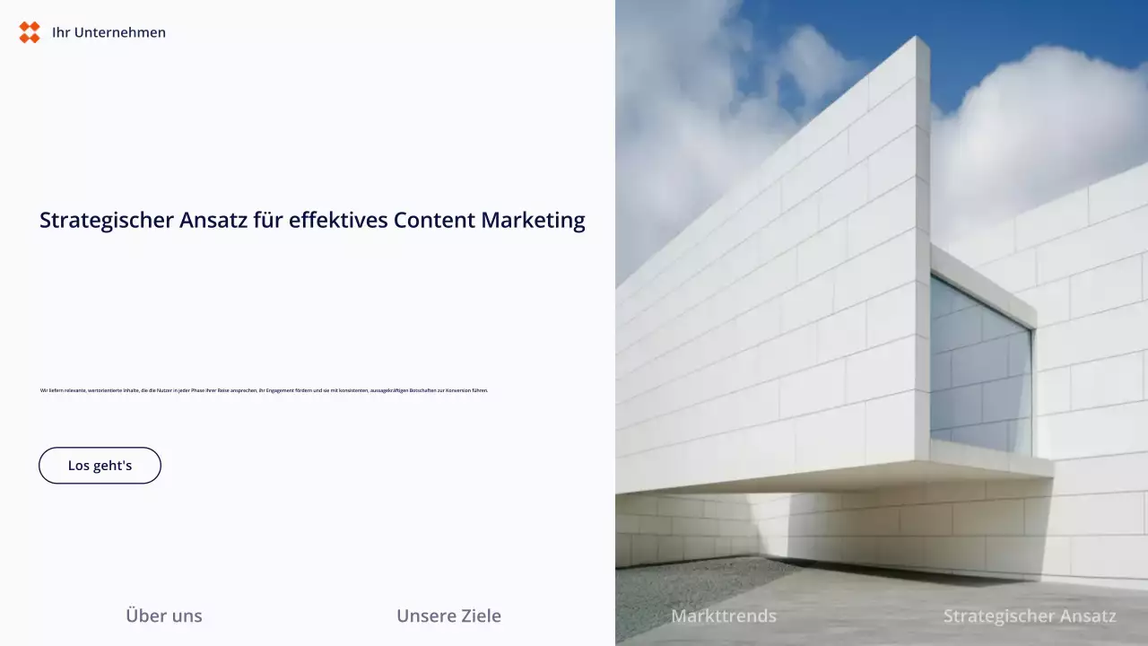 Weiße, einfache Inhaltspräsentation