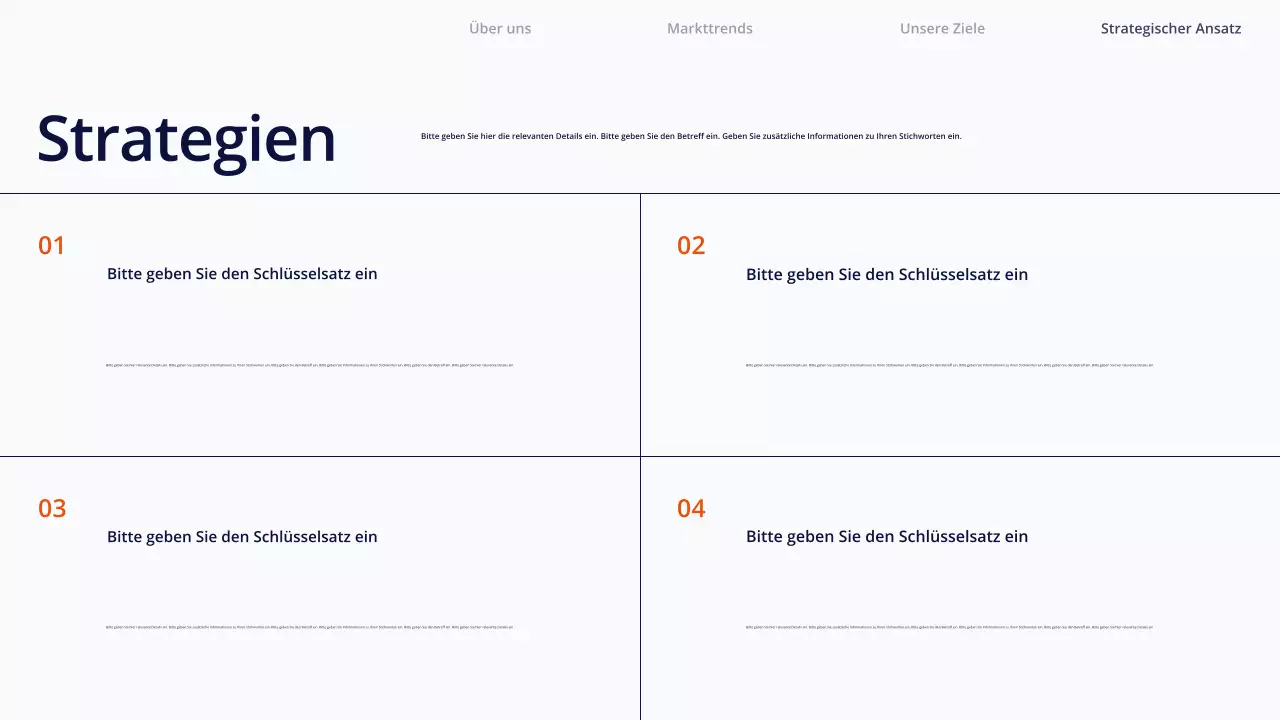 Weiße, einfache Inhaltspräsentation