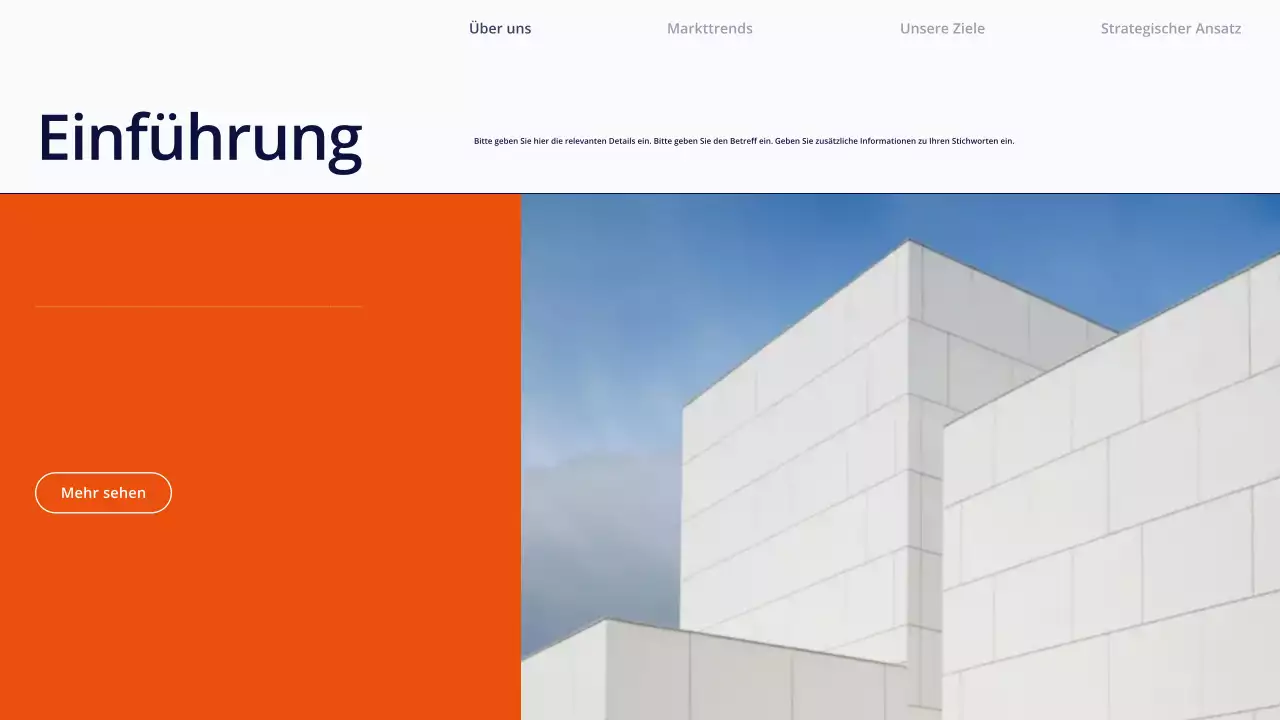 Weiße, einfache Inhaltspräsentation