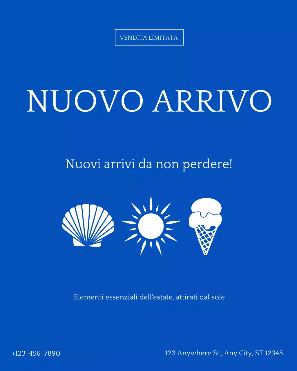 Post promozionale estivo moderno blu