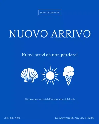 Post promozionale estivo moderno blu