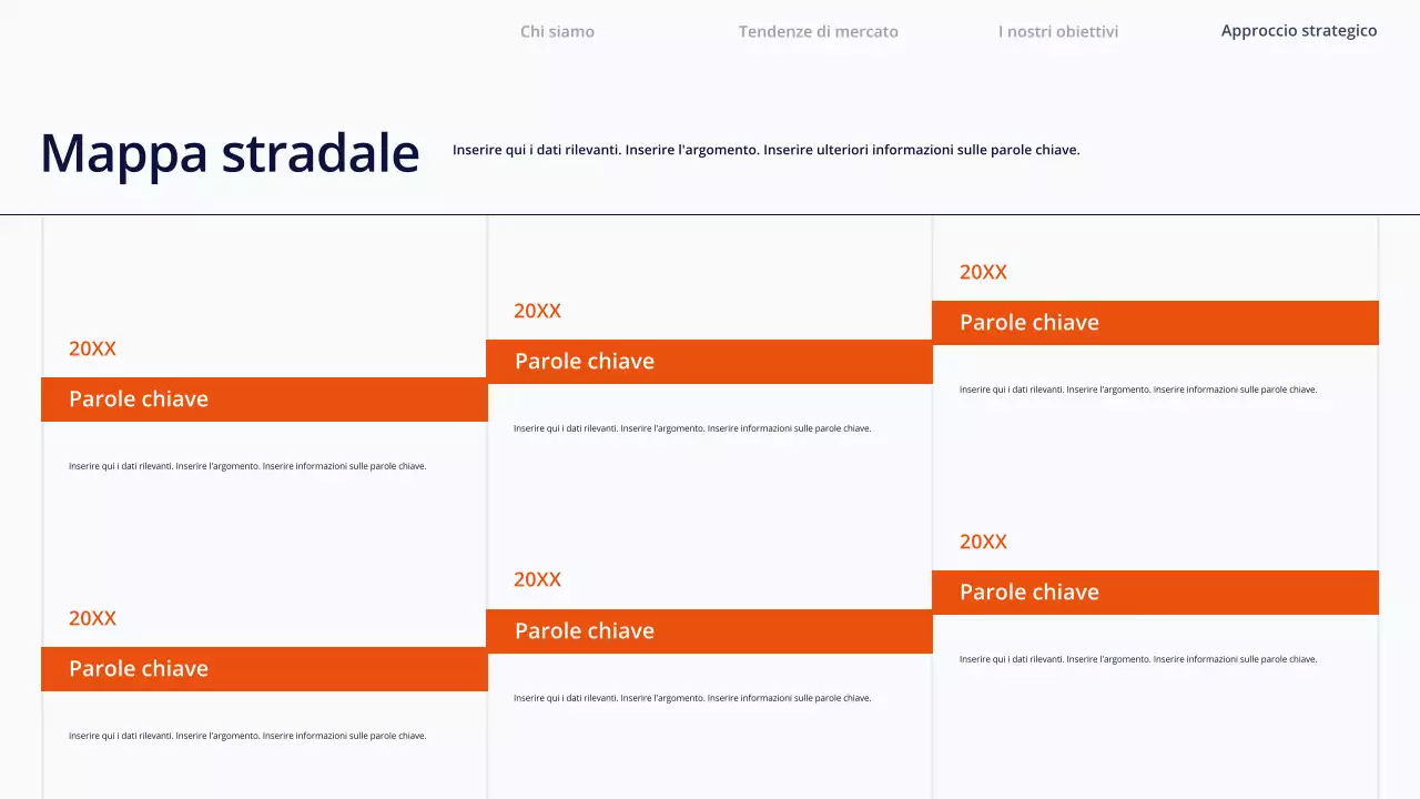 Presentazione di contenuti semplici e bianchi