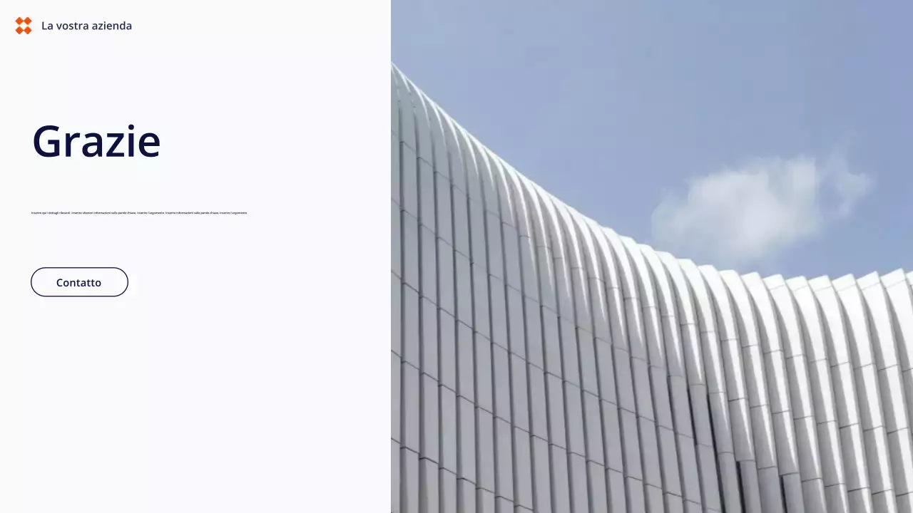 Presentazione di contenuti semplici e bianchi