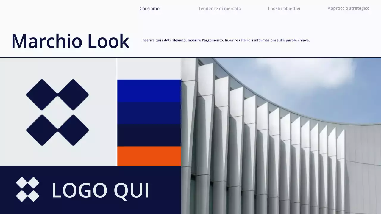 Presentazione di contenuti semplici e bianchi