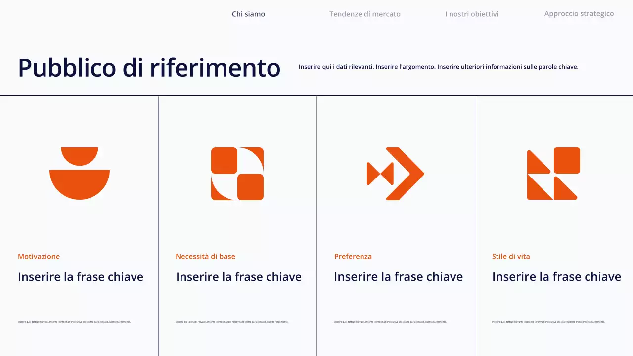 Presentazione di contenuti semplici e bianchi