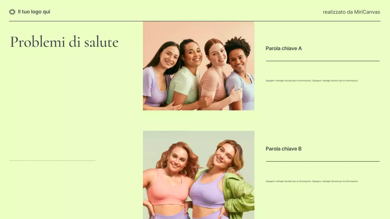 Presentazione informativa sulla salute delle donne in stile moderno pastello