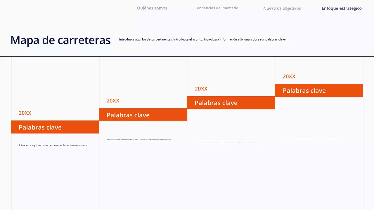 Presentación de contenido simple en blanco
