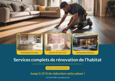 Affiche sur les services de rénovation de maisons modernes