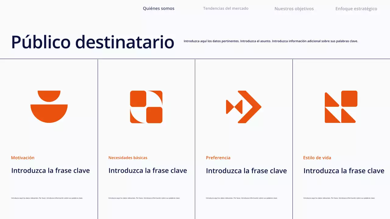 Presentación de contenido simple en blanco