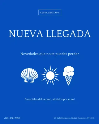 Publicación de promoción de verano moderna azul