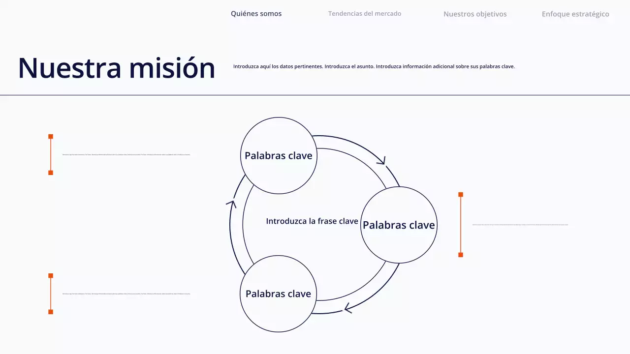 Presentación de contenido simple en blanco