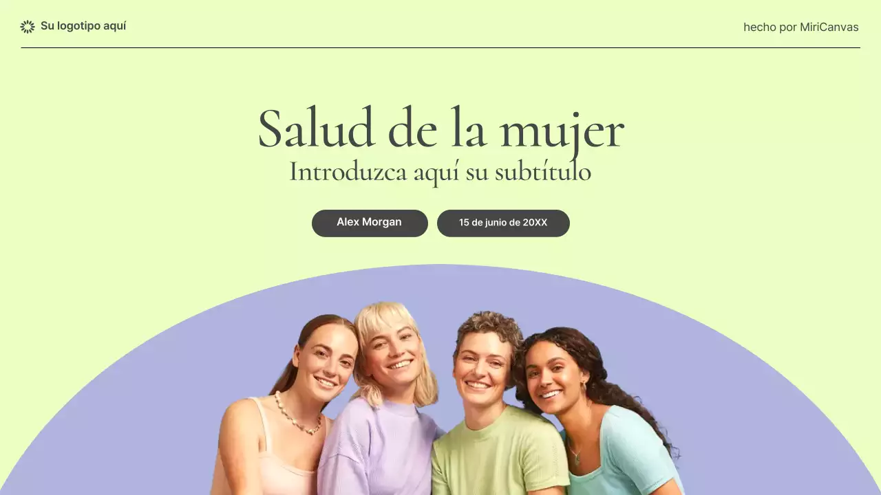 Presentación moderna de información sobre salud femenina en tonos pastel