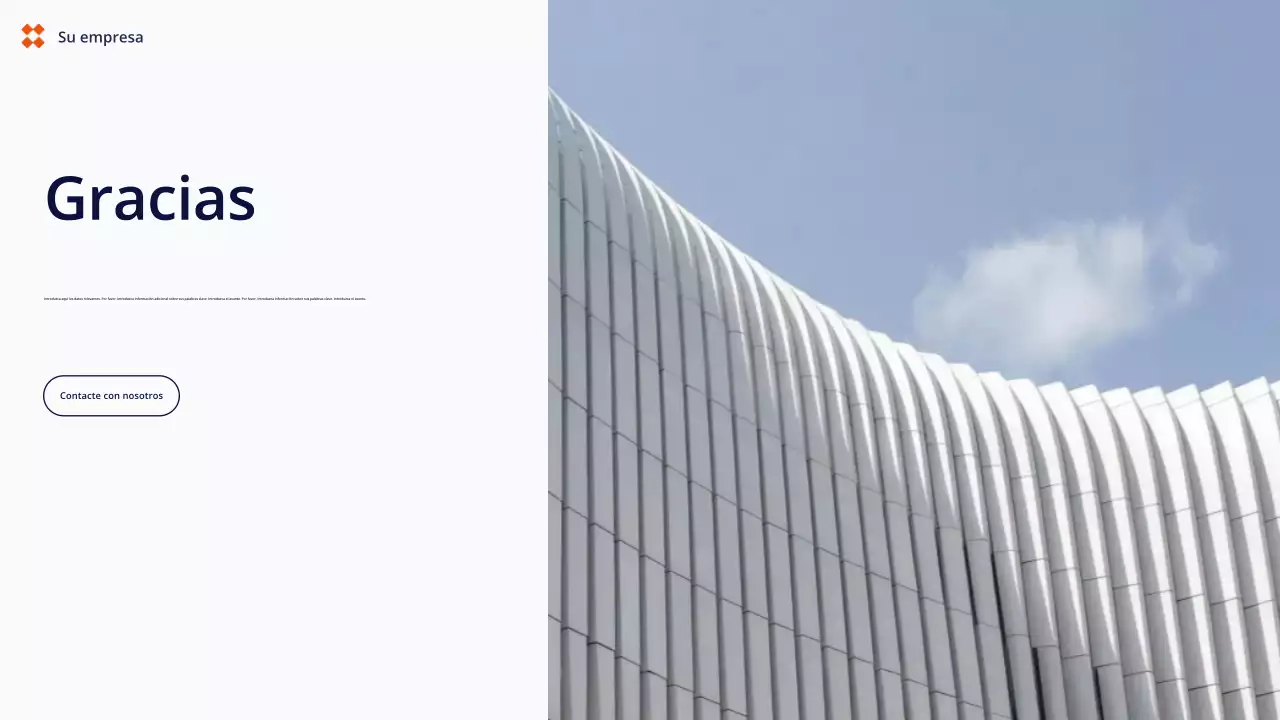 Presentación de contenido simple en blanco