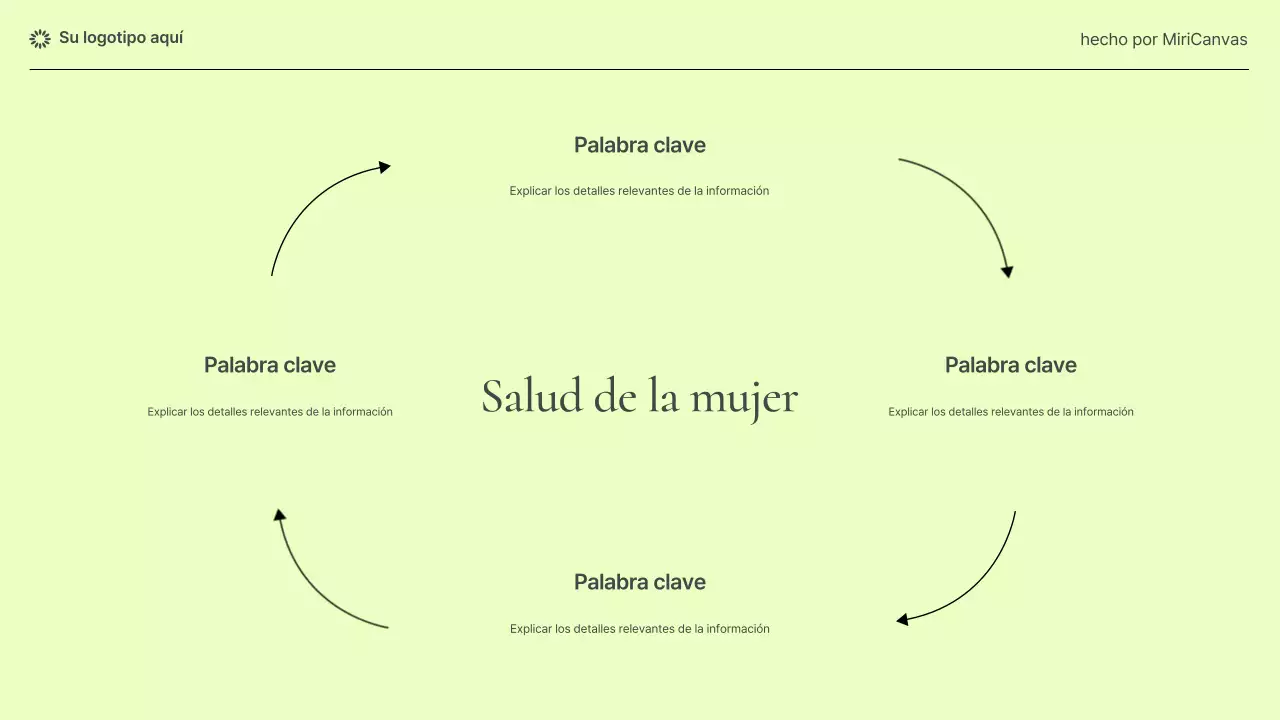 Presentación moderna de información sobre salud femenina en tonos pastel