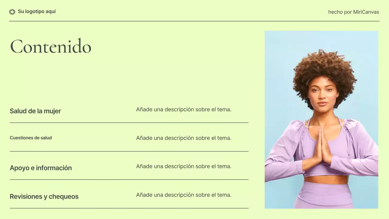 Presentación moderna de información sobre salud femenina en tonos pastel