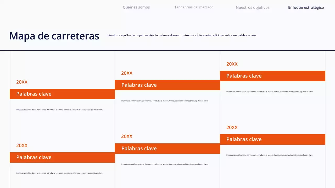 Presentación de contenido simple en blanco