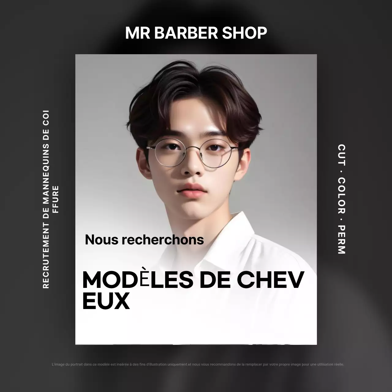 Recrutement de mannequins aux cheveux noirs modernes