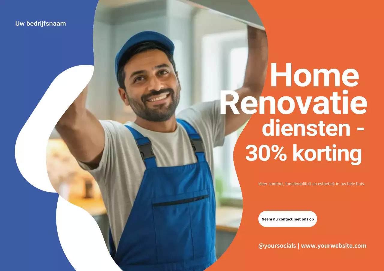 Promotieposter voor moderne woningrenovatie