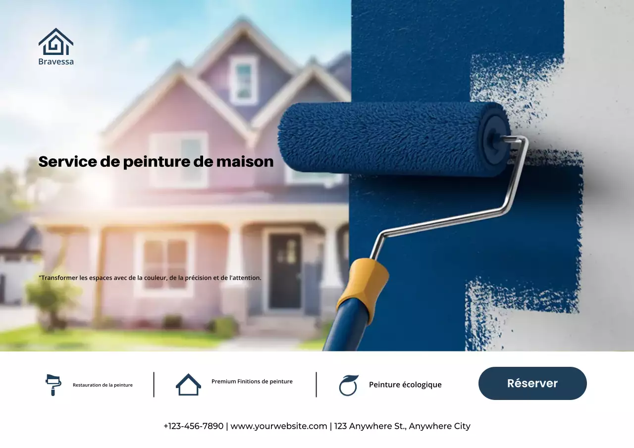 Affiche de service de peinture de maison moderne bleue