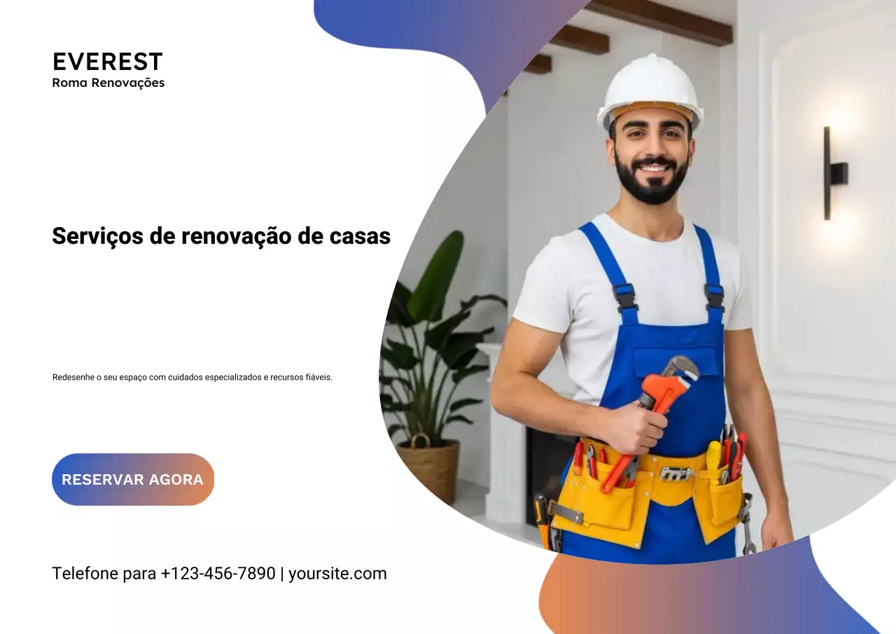 Cartaz de serviços de renovação de casas modernas