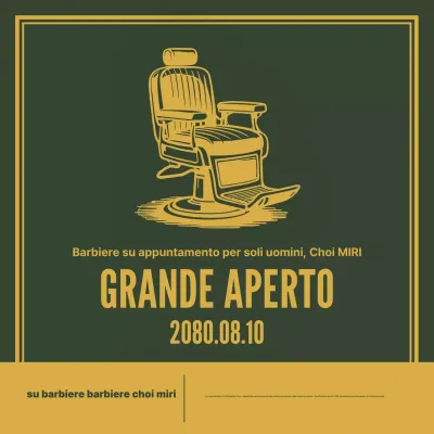 Apre il negozio di barbiere vintage per uomini Khaki