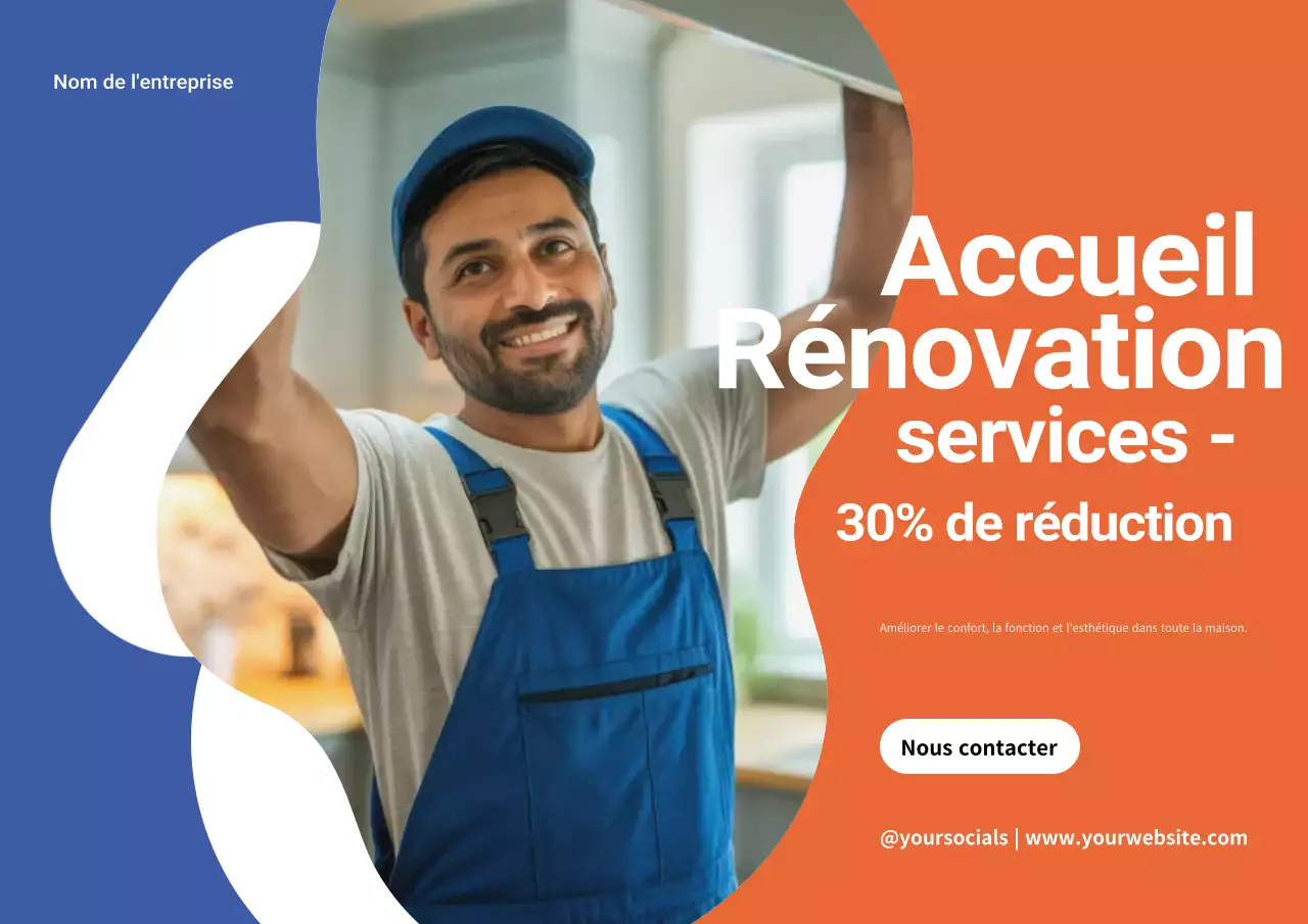 Affiche promotionnelle pour la rénovation d'une maison moderne