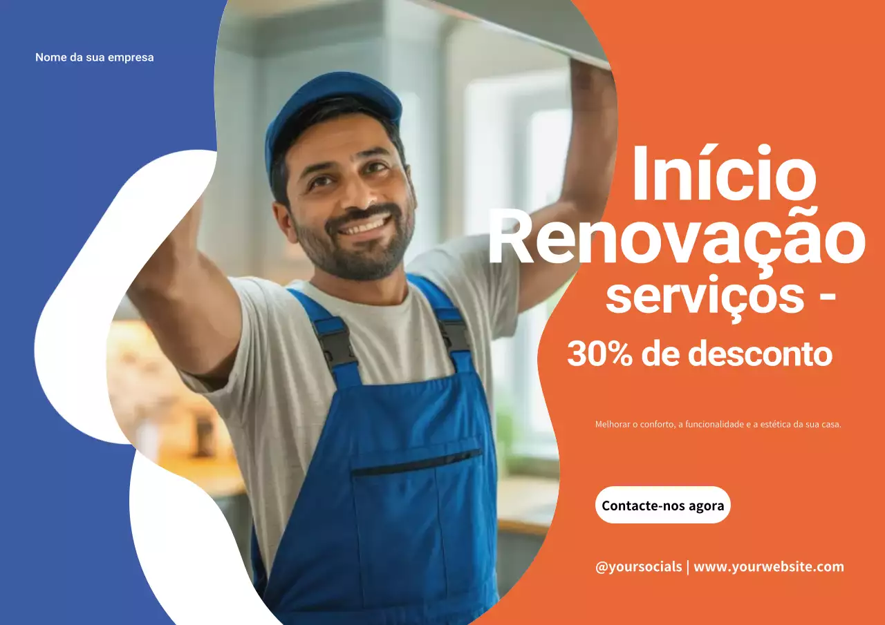 Cartaz promocional de renovação de casa moderna