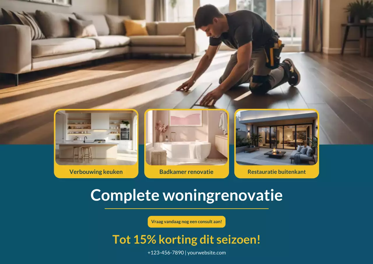 Poster voor moderne woningrenovatiediensten