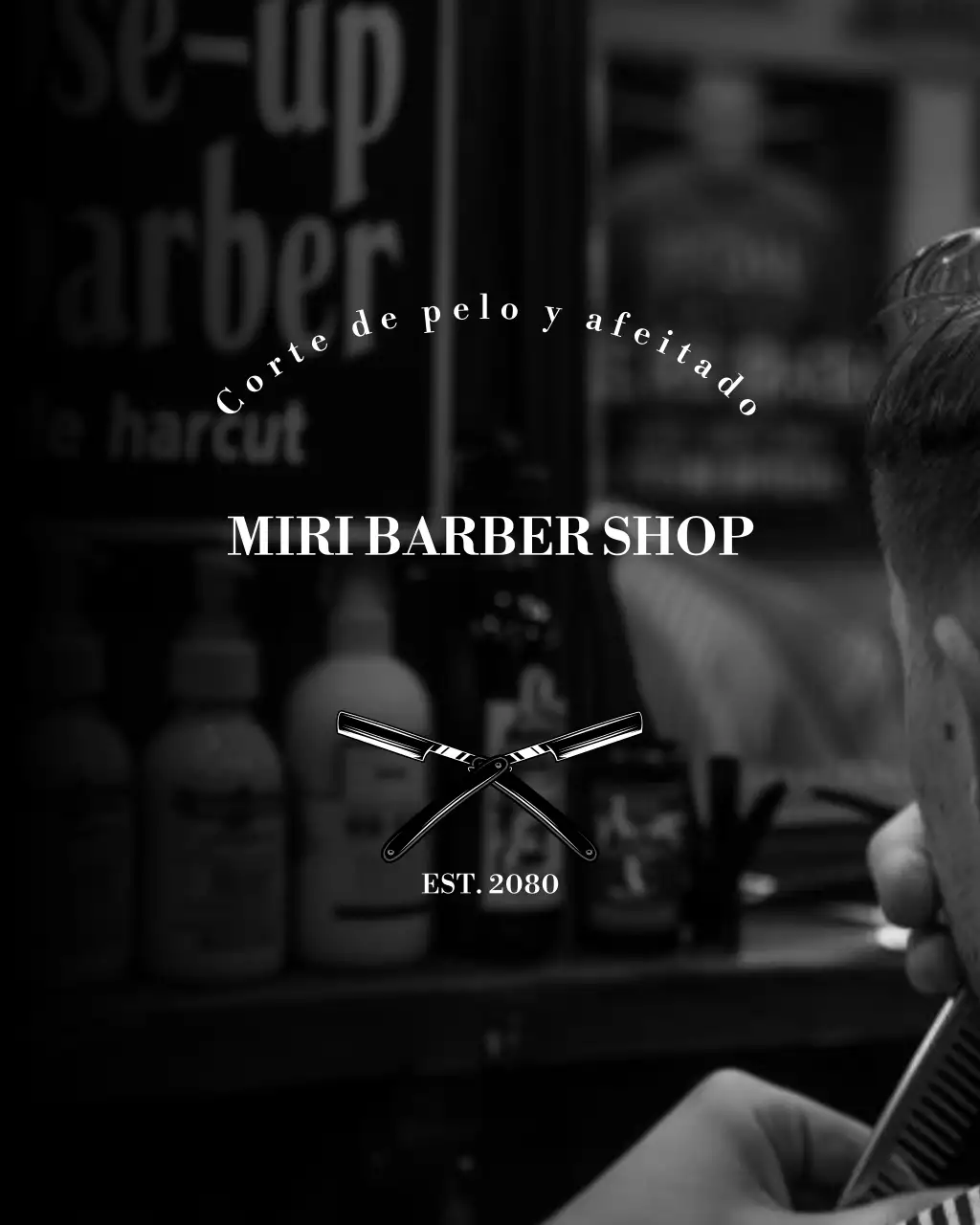 Promoción moderna en redes sociales en blanco y negro