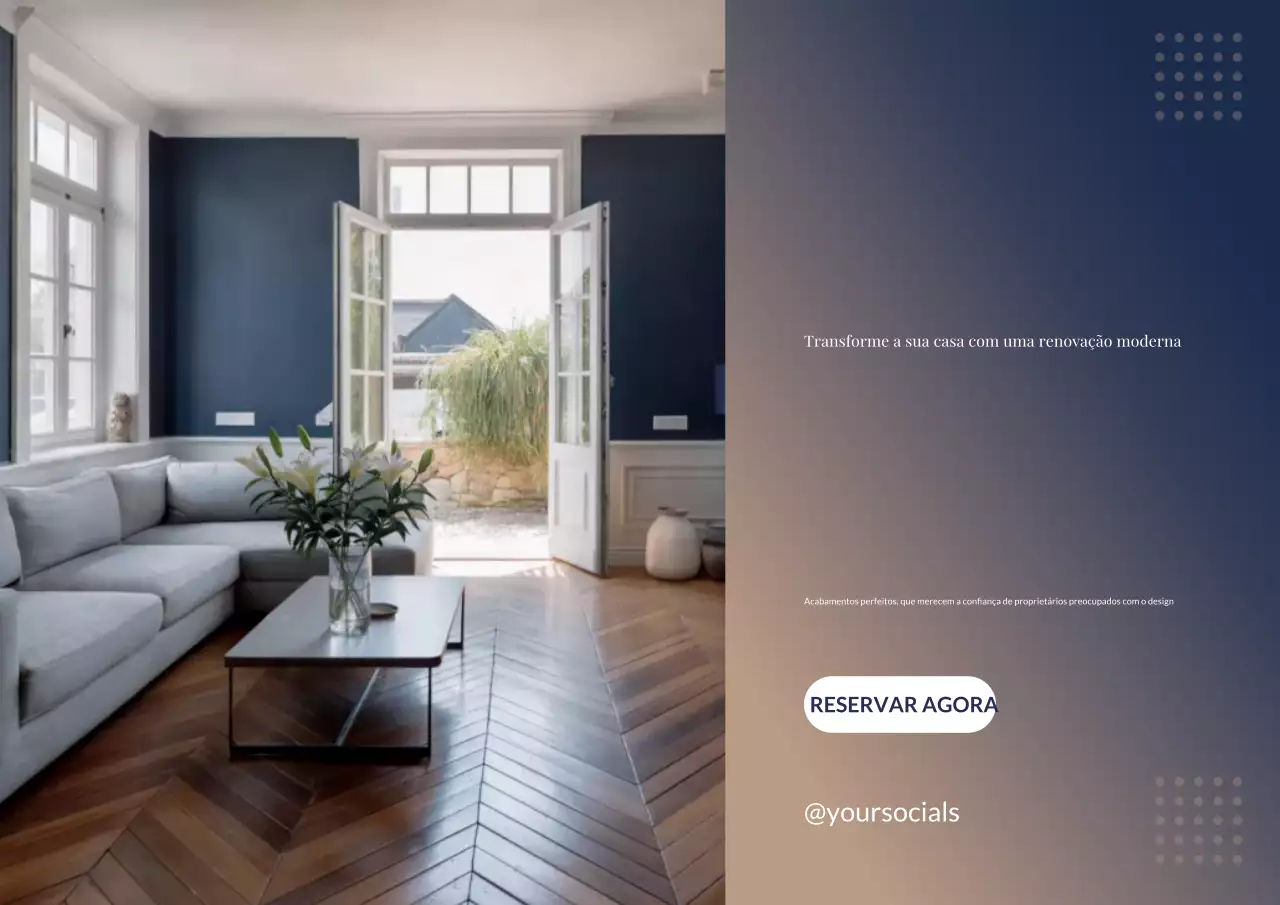 Cartaz promocional de renovação de casa moderna