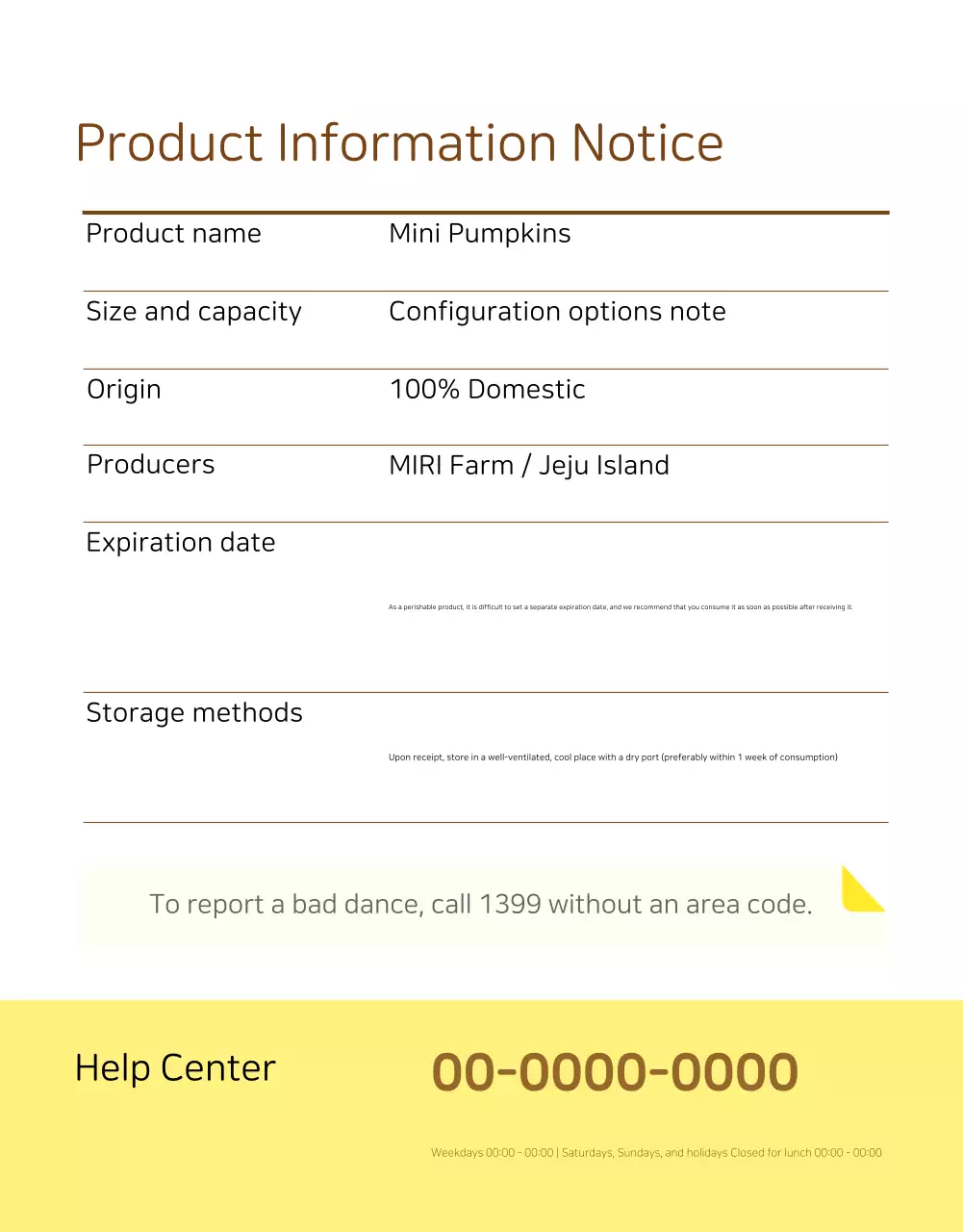 Yellow Simple Agricultural Products Detail Page