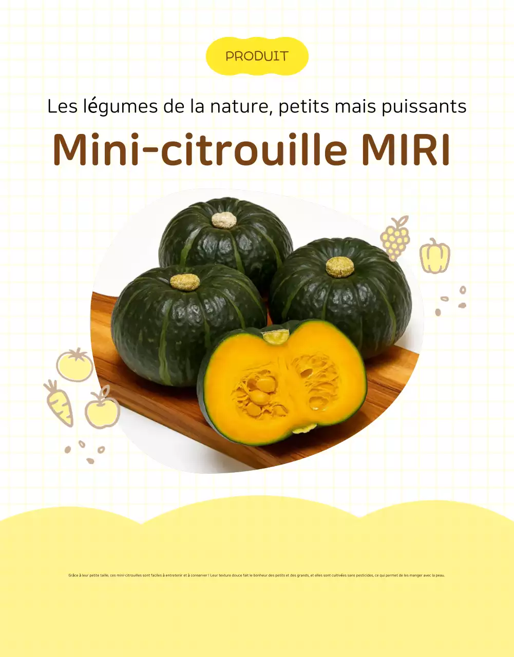 Page de détails des produits agricoles simples jaunes