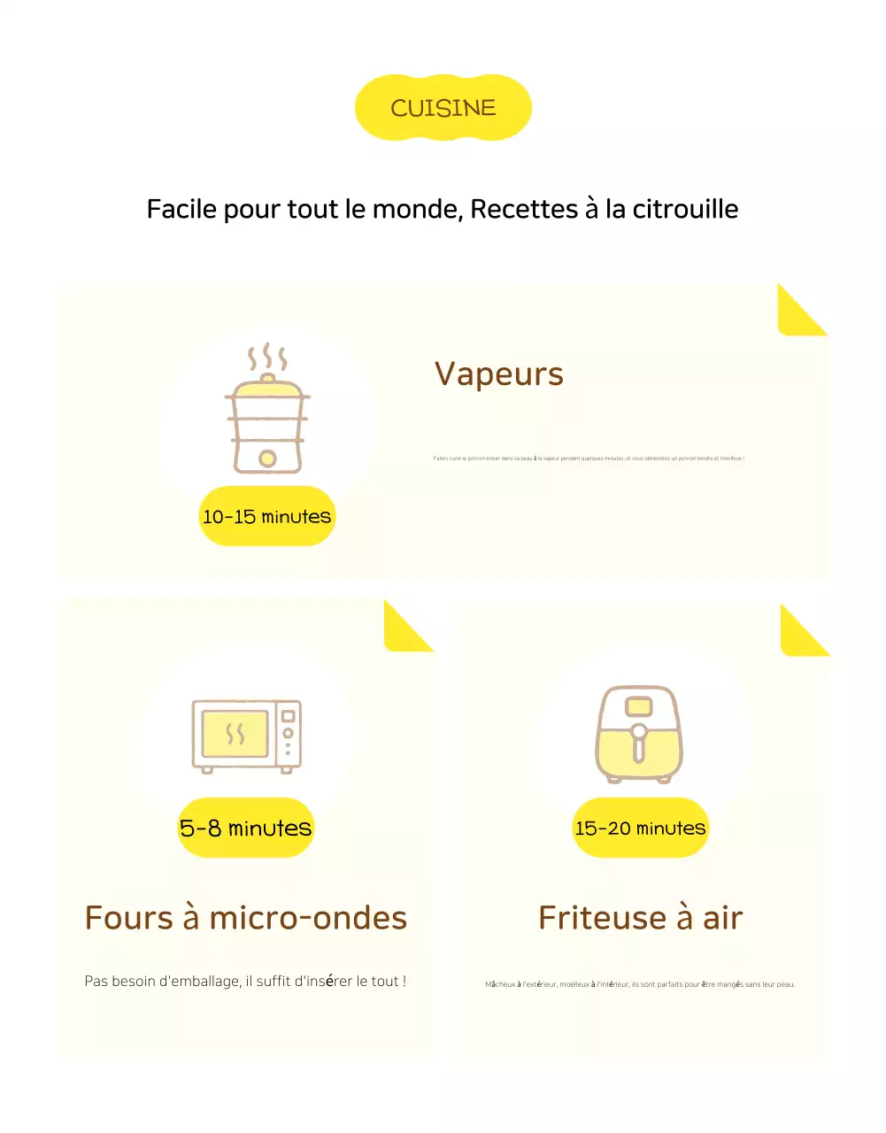 Page de détails des produits agricoles simples jaunes
