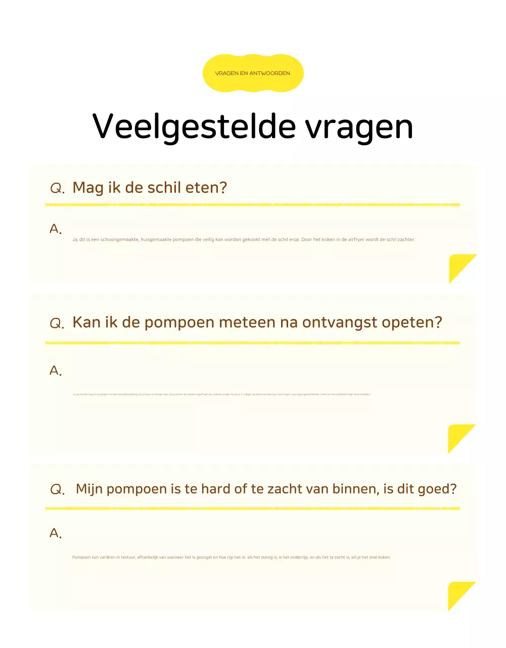 Gele eenvoudige landbouwproducten detailpagina