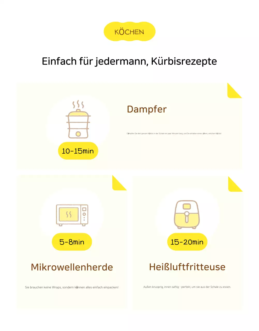 Gelbe, einfache Detailseite für landwirtschaftliche Produkte