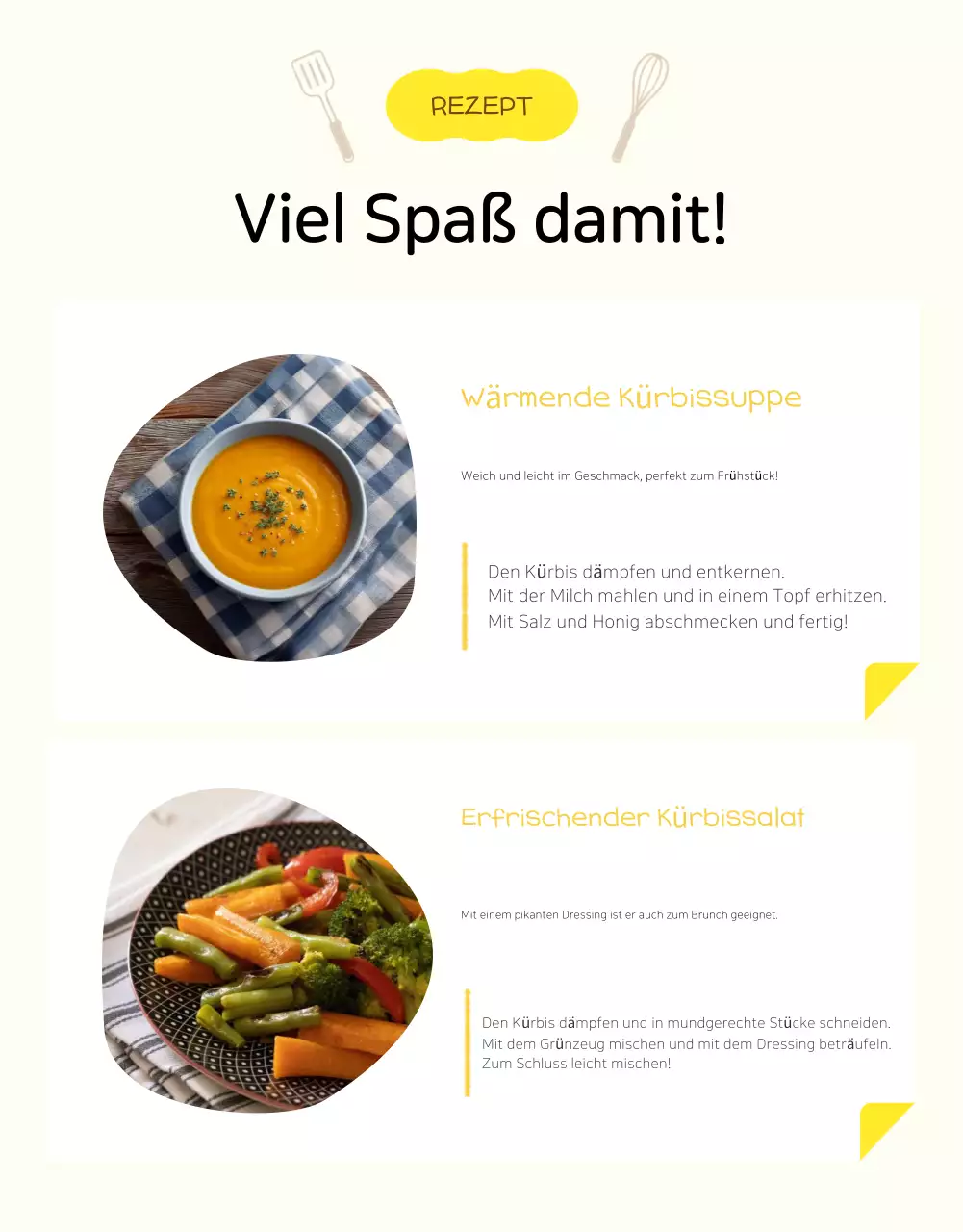 Gelbe, einfache Detailseite für landwirtschaftliche Produkte