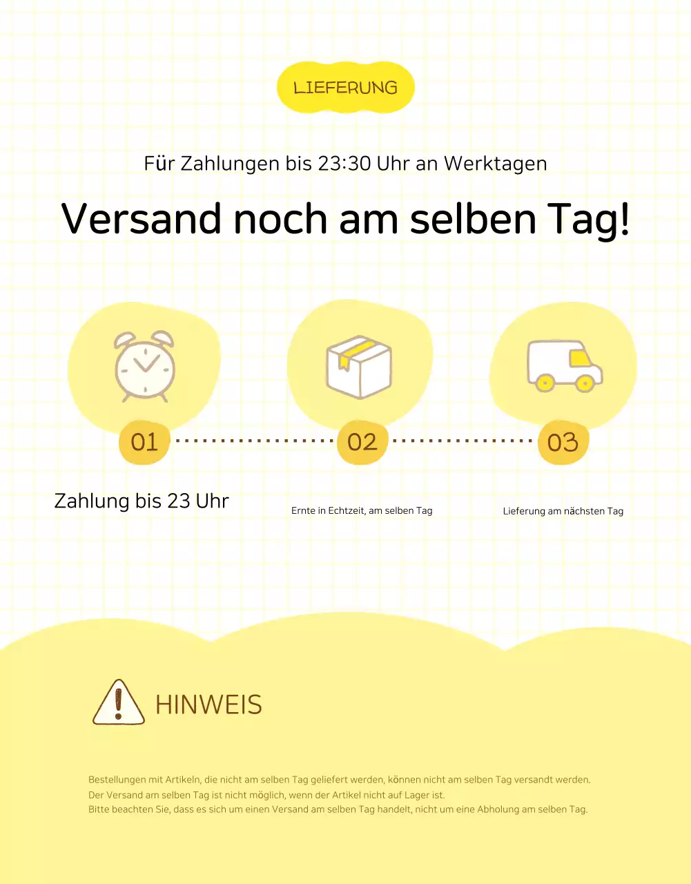 Gelbe, einfache Detailseite für landwirtschaftliche Produkte