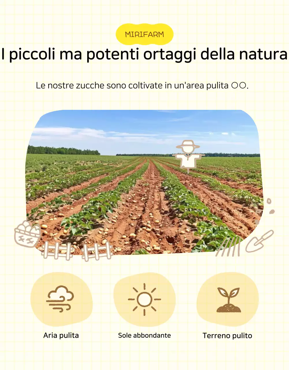 Pagina dei dettagli dei prodotti agricoli semplici gialli